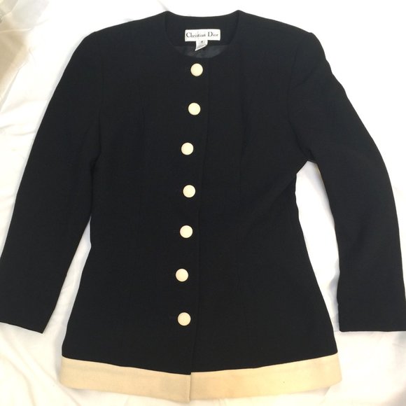 Christian Dior Classic, Black 100% Wool Blazer - Picture 4 of 13